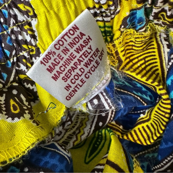 NF Ankara African Print Maxi Skirt OS Yellow and Blue - Picture 11 of 11